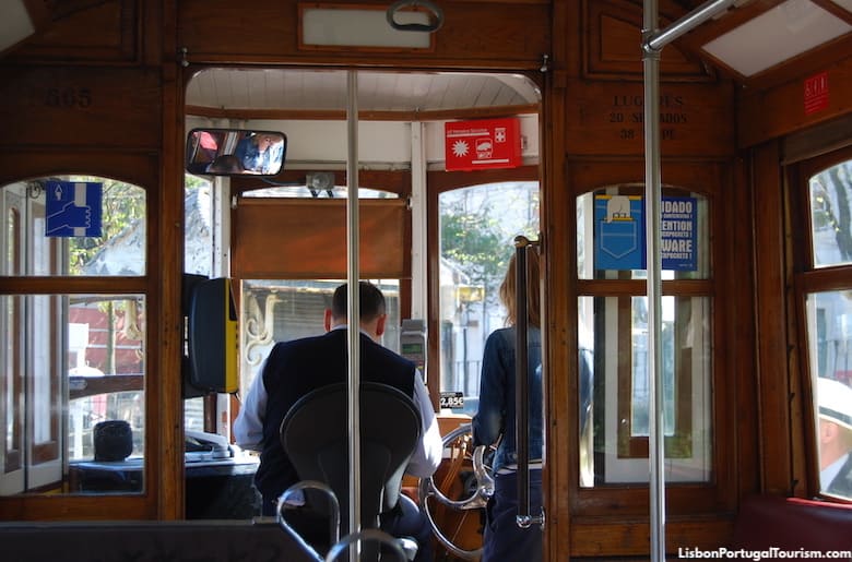 Inside a Lisbon tram