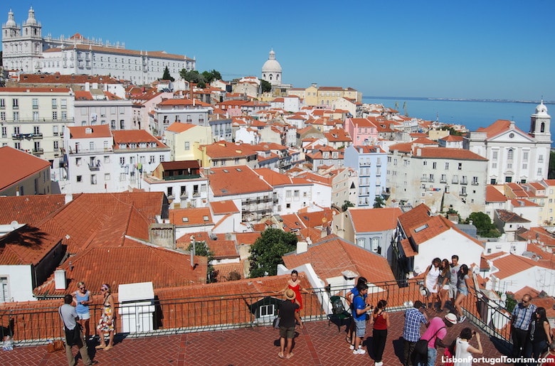View over Alfama from the Miradouro das Portas do Sol viewpoint, Lisbon