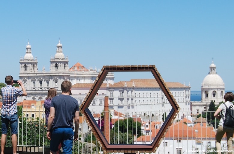 View of Alfama's monuments from the Miradouro do Recolhimento viewpoint, Lisbon