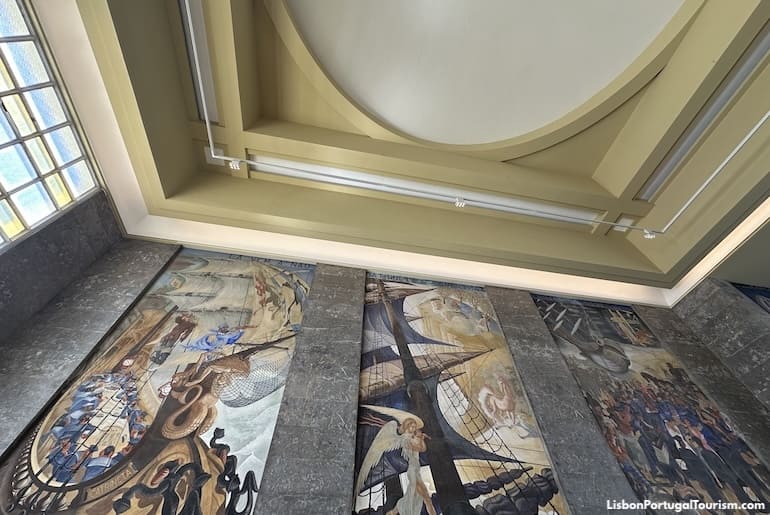 The modernist panels by Almada Negreiros in the port of Lisbon